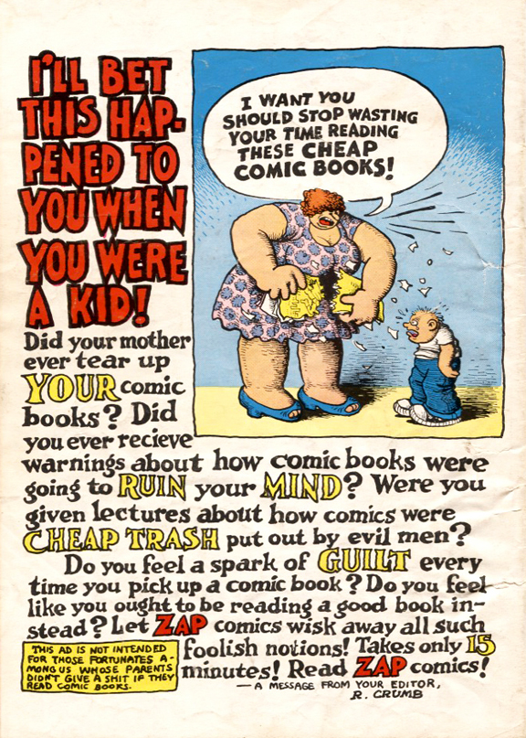 Zap Issue 0 - back cover